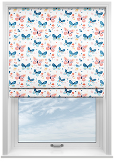 Butterfly Garden, Crystal - Motorised Roman Blind